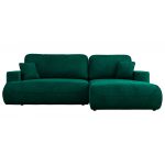 Narożnik - OVO L - strona prawa - ciemnozielony, welwet