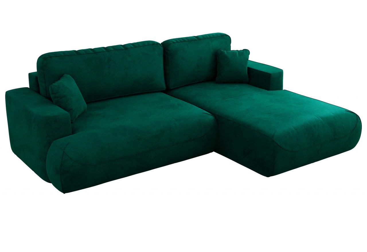 Narożnik - OVO L - strona prawa - ciemnozielony, welwet