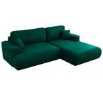 Narożnik - OVO L - strona prawa - ciemnozielony, welwet