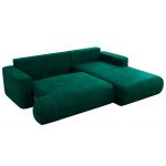 Narożnik - OVO L - strona prawa - ciemnozielony, welwet