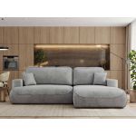 Narożnik - OVO L - strona prawa - jasnoszary, welwet