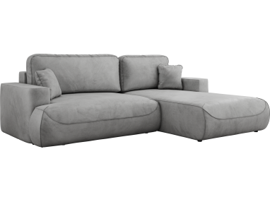 Narożnik - OVO L - strona prawa - jasnoszary, welwet