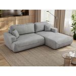 Narożnik - OVO L - strona prawa - jasnoszary, welwet