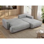 Narożnik - OVO L - strona prawa - jasnoszary, welwet