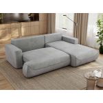 Narożnik - OVO L - strona prawa - jasnoszary, welwet