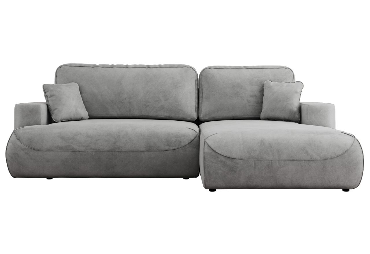 Narożnik - OVO L - strona prawa - jasnoszary, welwet