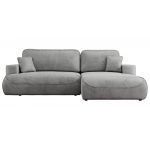 Narożnik - OVO L - strona prawa - jasnoszary, welwet