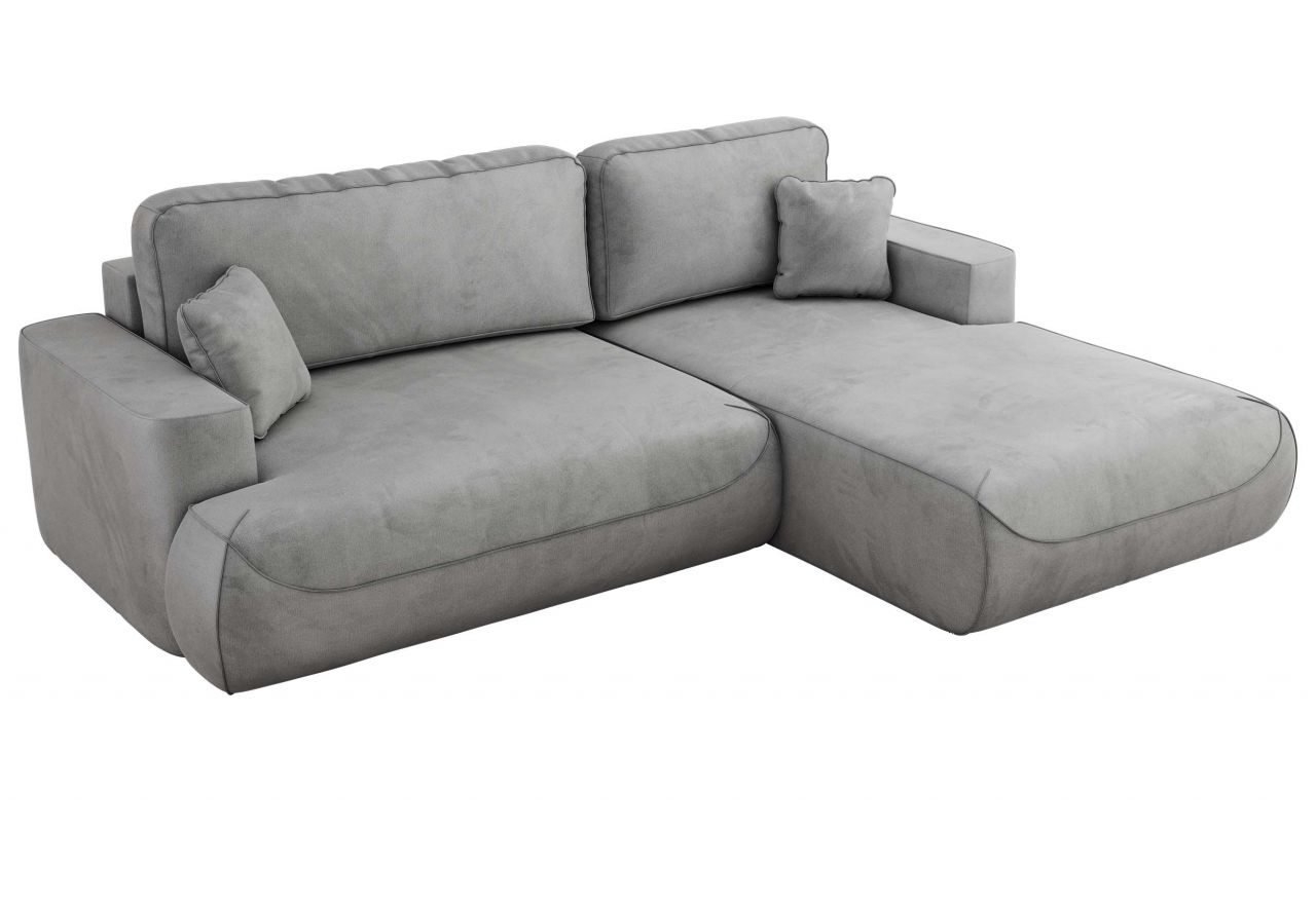 Narożnik - OVO L - strona prawa - jasnoszary, welwet