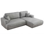 Narożnik - OVO L - strona prawa - jasnoszary, welwet