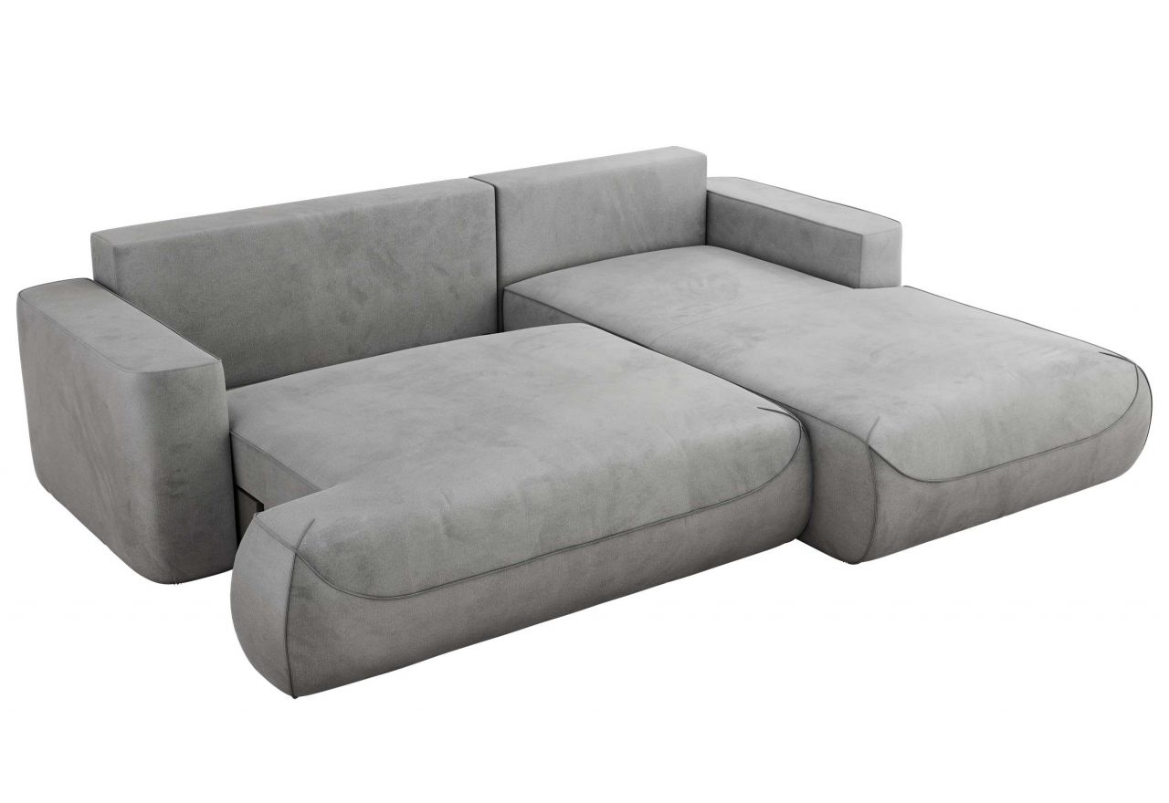 Narożnik - OVO L - strona prawa - jasnoszary, welwet