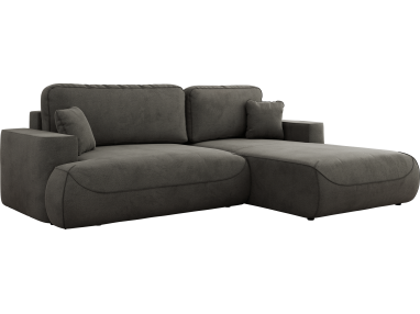 Narożnik - OVO L - strona prawa - ciemnoszary, welwet