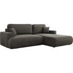 Narożnik - OVO L - strona prawa - ciemnoszary, welwet