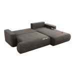 Narożnik - OVO L - strona prawa - ciemnoszary, welwet