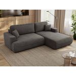 Narożnik - OVO L - strona prawa - ciemnoszary, welwet