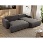 Narożnik - OVO L - strona prawa - ciemnoszary, welwet