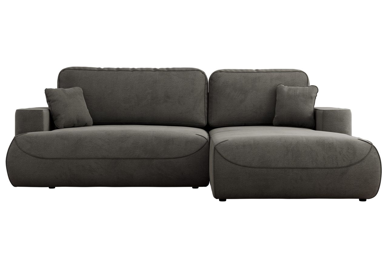 Narożnik - OVO L - strona prawa - ciemnoszary, welwet