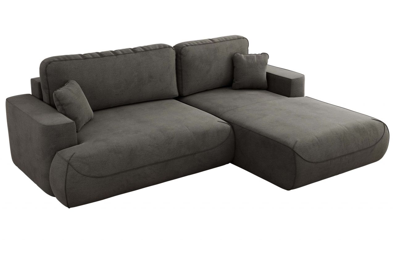 Narożnik - OVO L - strona prawa - ciemnoszary, welwet