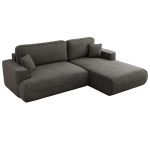 Narożnik - OVO L - strona prawa - ciemnoszary, welwet