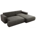 Narożnik - OVO L - strona prawa - ciemnoszary, welwet