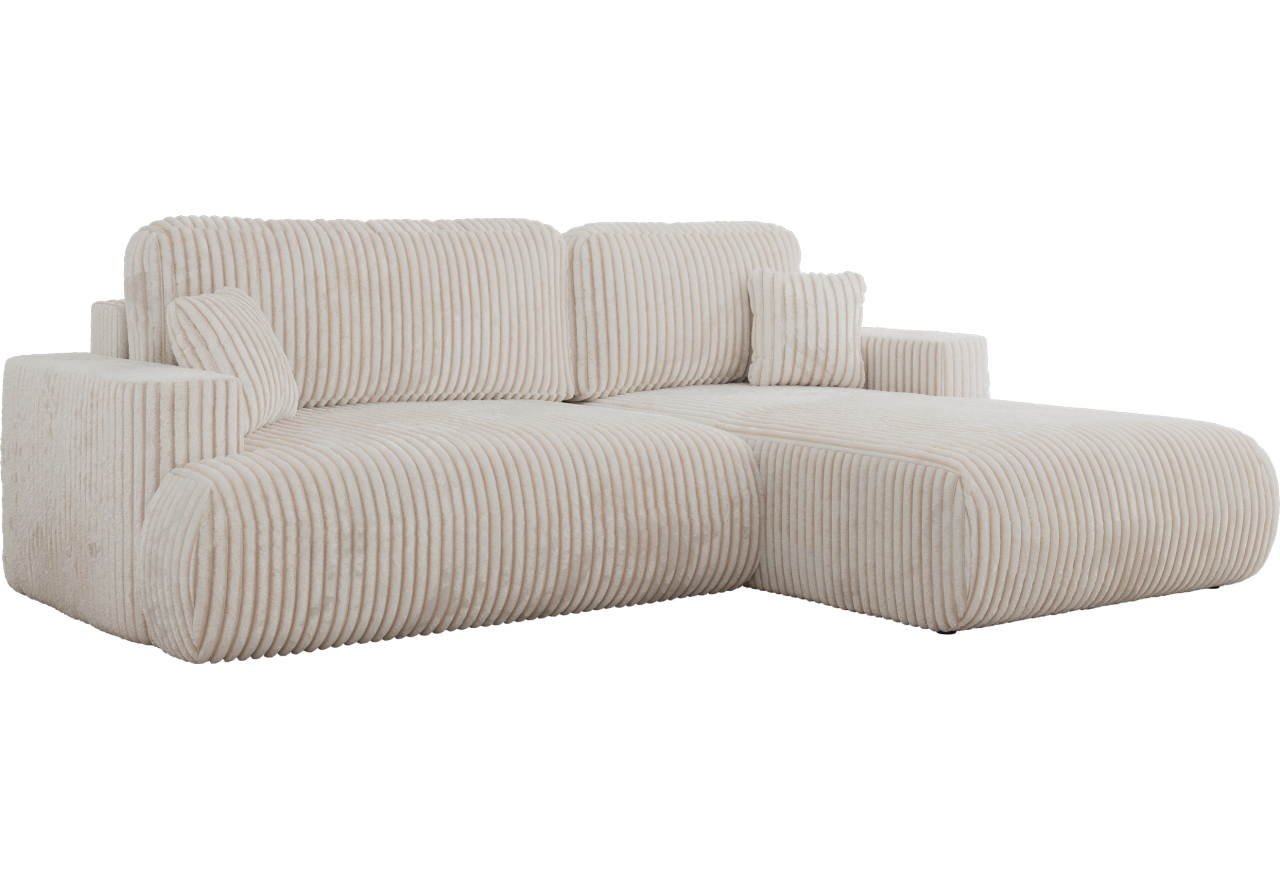 Narożnik - OVO L - strona prawa - beżowy, sztruks