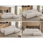 Narożnik - OVO L - strona prawa - beżowy, sztruks