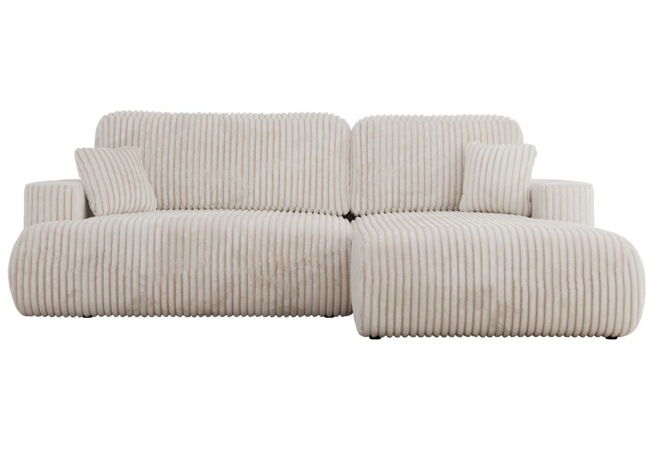 Narożnik - OVO L - strona prawa - beżowy, sztruks