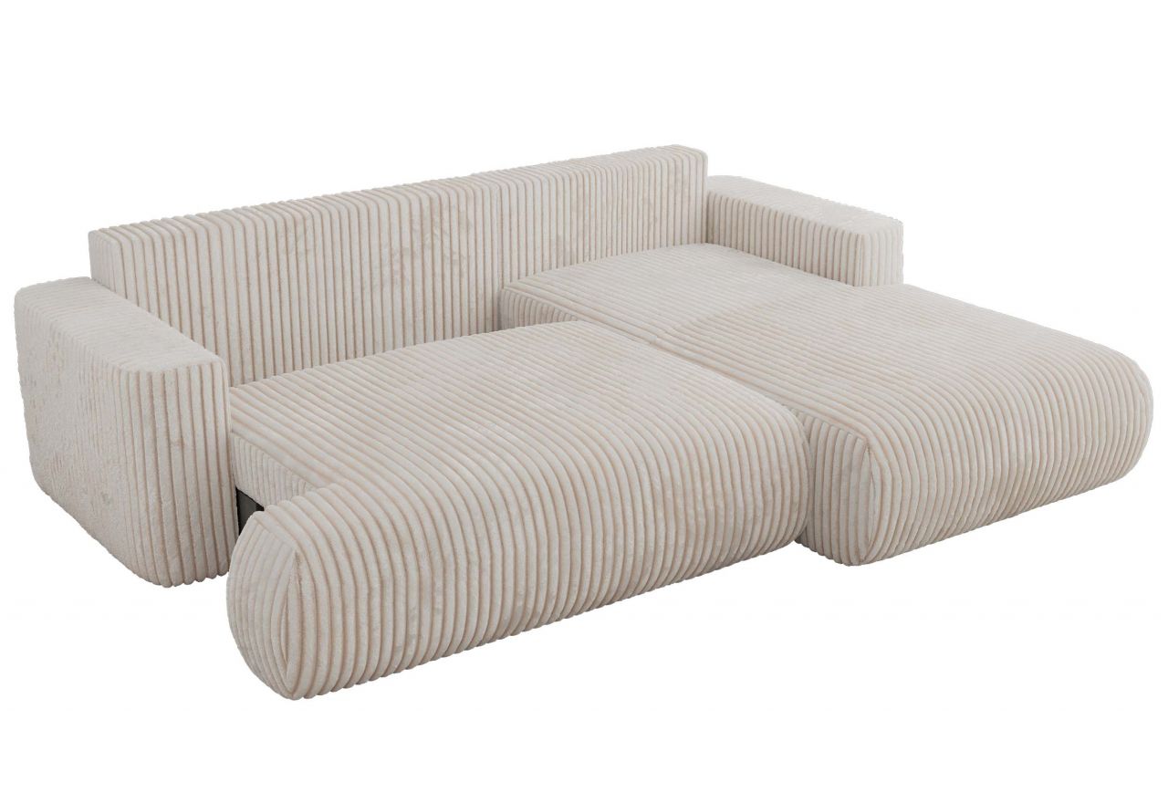 Narożnik - OVO L - strona prawa - beżowy, sztruks