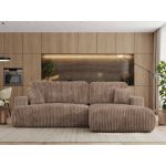 Narożnik - OVO L - strona prawa - brązowy, sztruks