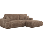 Narożnik - OVO L - strona prawa - brązowy, sztruks