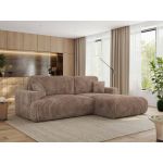 Narożnik - OVO L - strona prawa - brązowy, sztruks