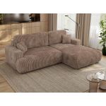 Narożnik - OVO L - strona prawa - brązowy, sztruks