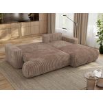 Narożnik - OVO L - strona prawa - brązowy, sztruks