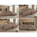 Narożnik - OVO L - strona prawa - brązowy, sztruks