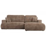 Narożnik - OVO L - strona prawa - brązowy, sztruks