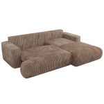 Narożnik - OVO L - strona prawa - brązowy, sztruks