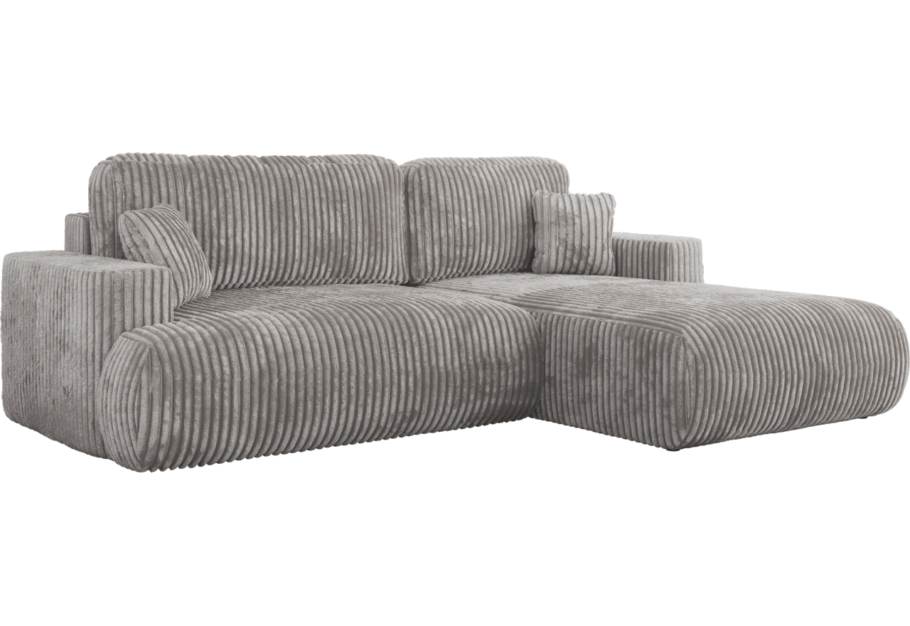 Narożnik - OVO L - strona prawa - jasnoszary, sztruks