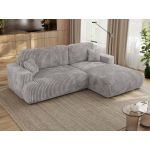 Narożnik - OVO L - strona prawa - jasnoszary, sztruks