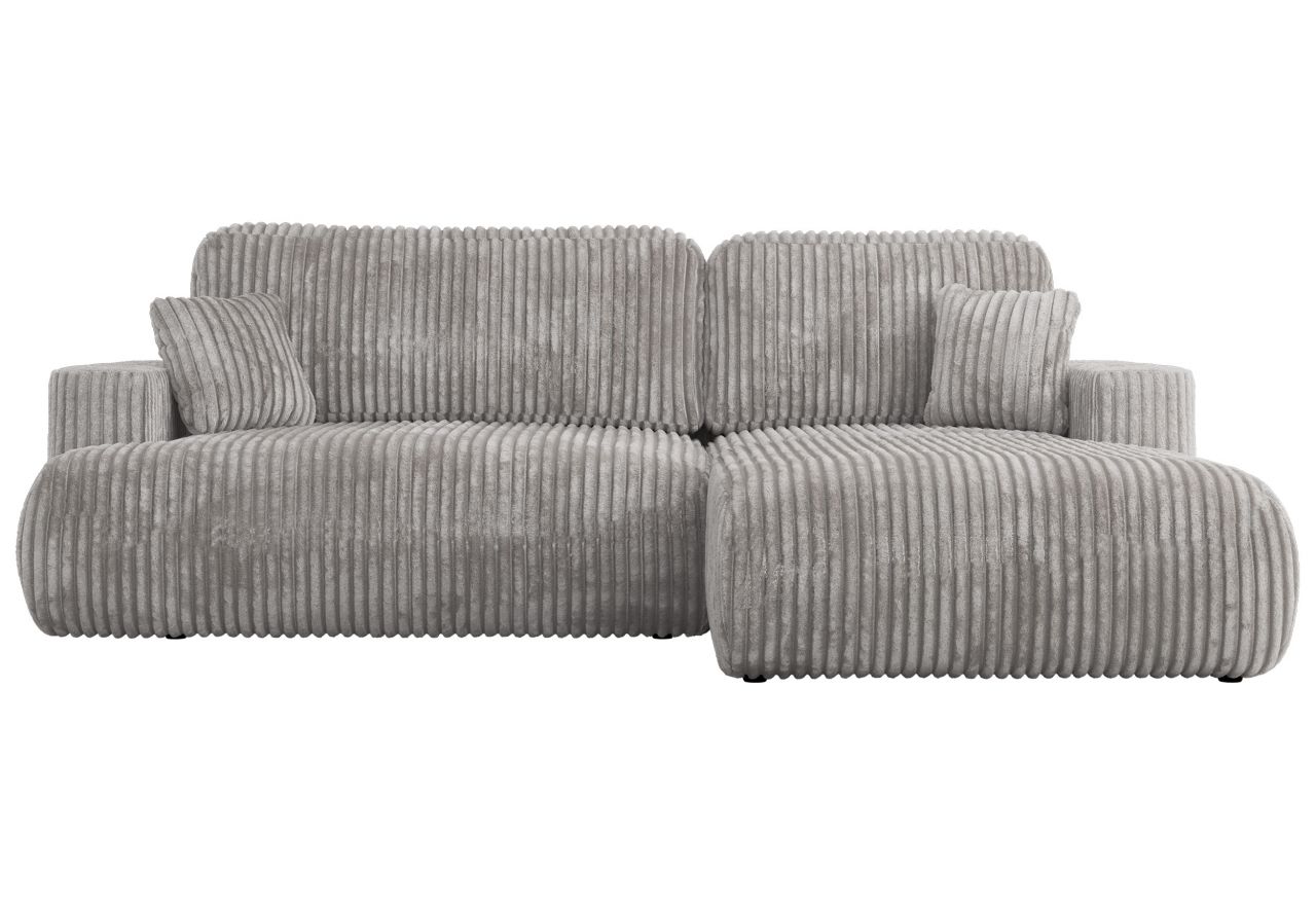 Narożnik - OVO L - strona prawa - jasnoszary, sztruks