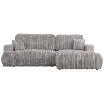 Narożnik - OVO L - strona prawa - jasnoszary, sztruks