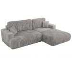 Narożnik - OVO L - strona prawa - jasnoszary, sztruks