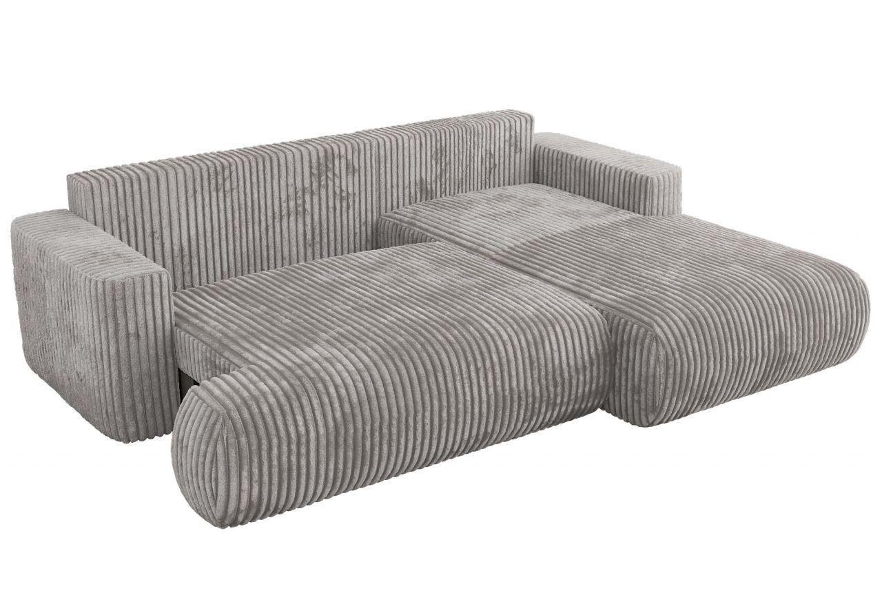 Narożnik - OVO L - strona prawa - jasnoszary, sztruks