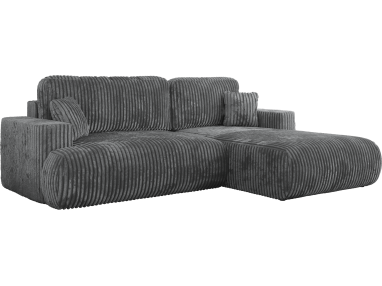 Narożnik - OVO L - strona prawa - ciemnoszary, sztruks