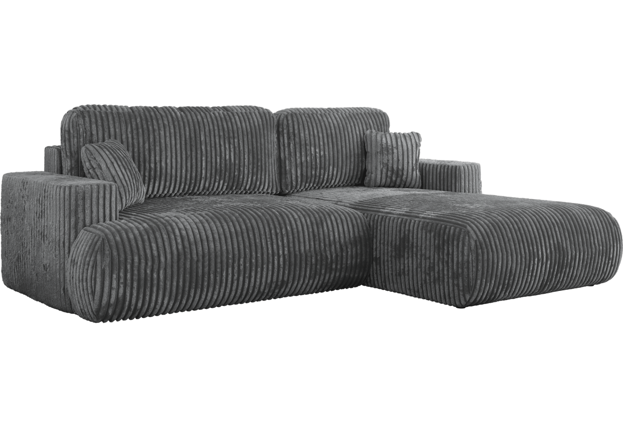 Narożnik - OVO L - strona prawa - ciemnoszary, sztruks