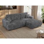 Narożnik - OVO L - strona prawa - ciemnoszary, sztruks