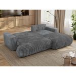 Narożnik - OVO L - strona prawa - ciemnoszary, sztruks