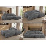 Narożnik - OVO L - strona prawa - ciemnoszary, sztruks