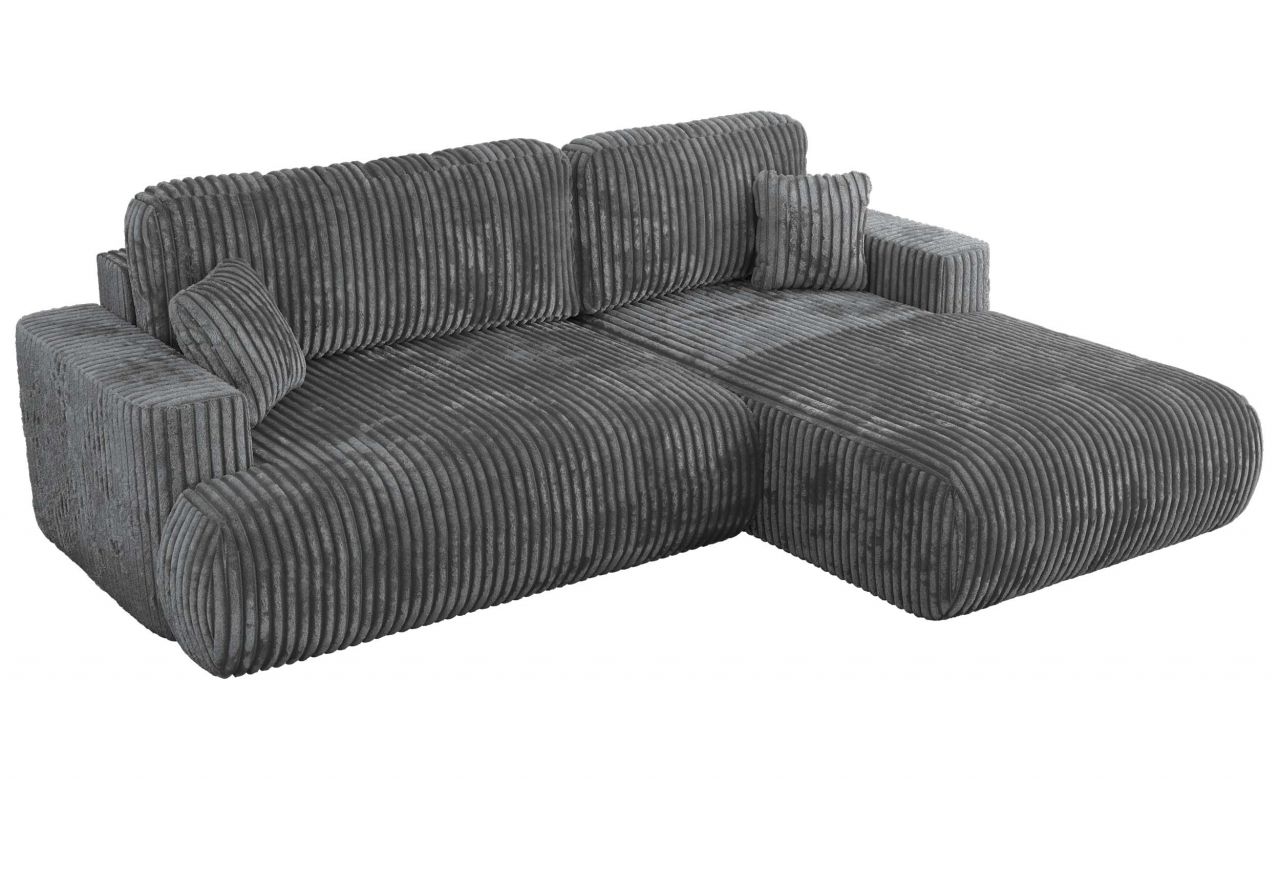 Narożnik - OVO L - strona prawa - ciemnoszary, sztruks