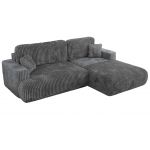 Narożnik - OVO L - strona prawa - ciemnoszary, sztruks