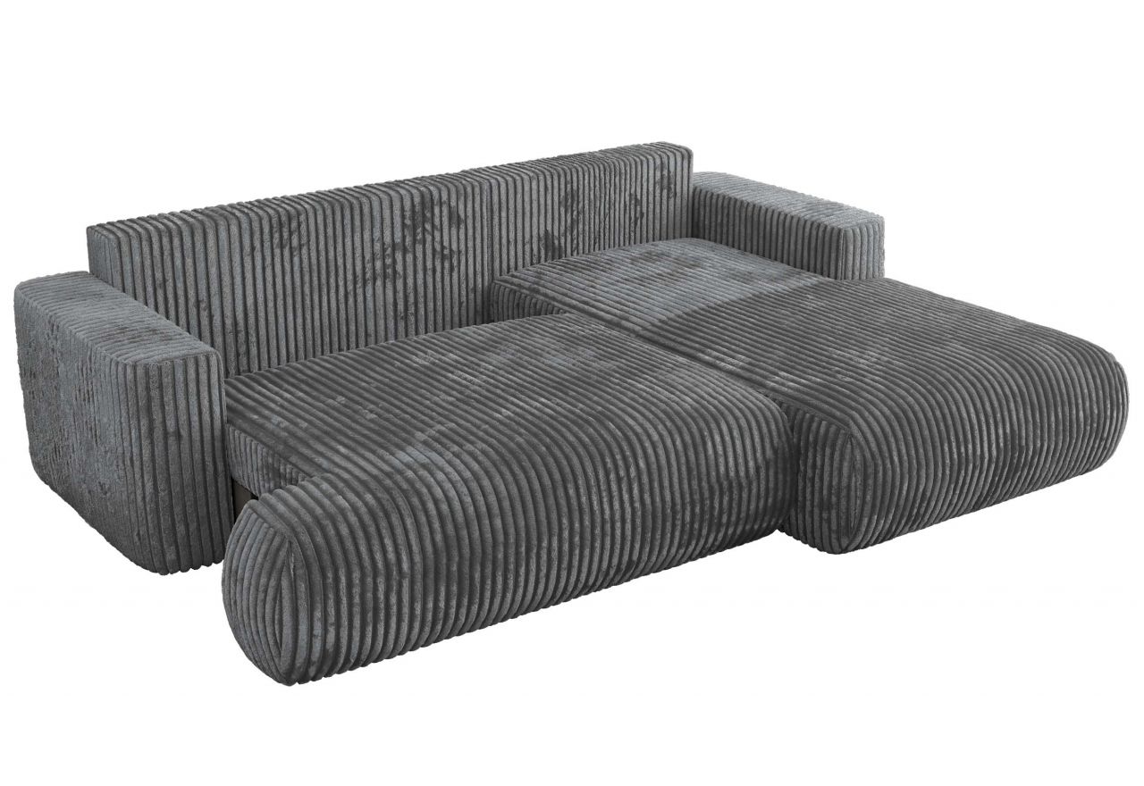 Narożnik - OVO L - strona prawa - ciemnoszary, sztruks