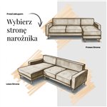 Narożnik - OVO L - strona prawa - zielony, sztruks